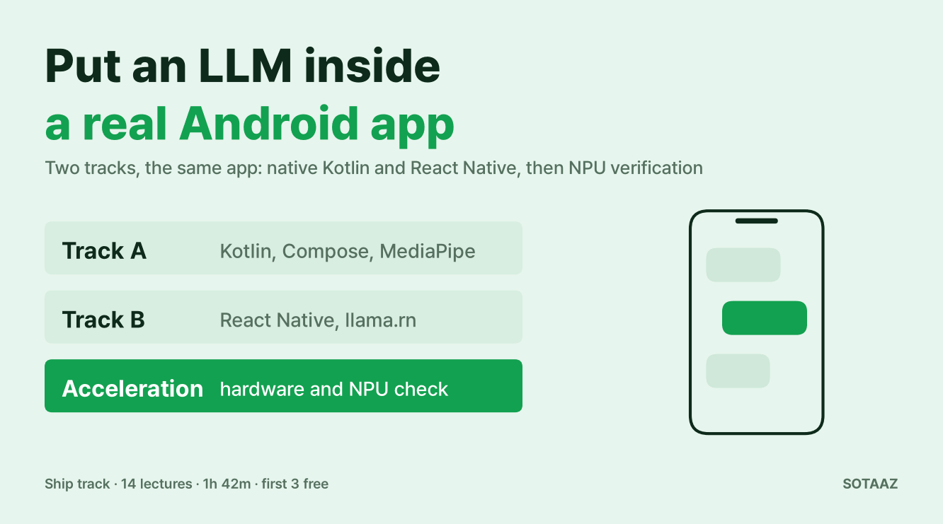 Ship an LLM in an Android App: what the course covers